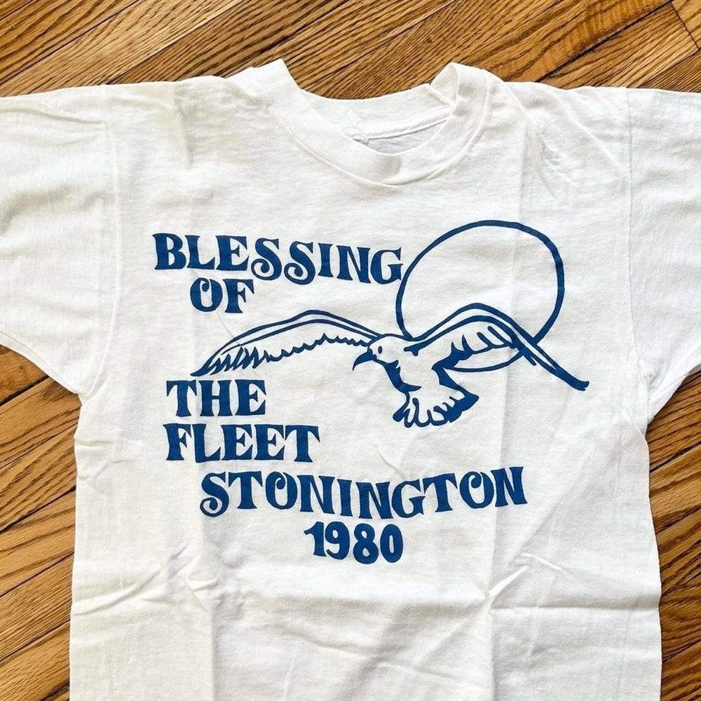 Vintage Single Stitch 1980 Blessing of the Fleet Shirt Stonington CT Small Men’s